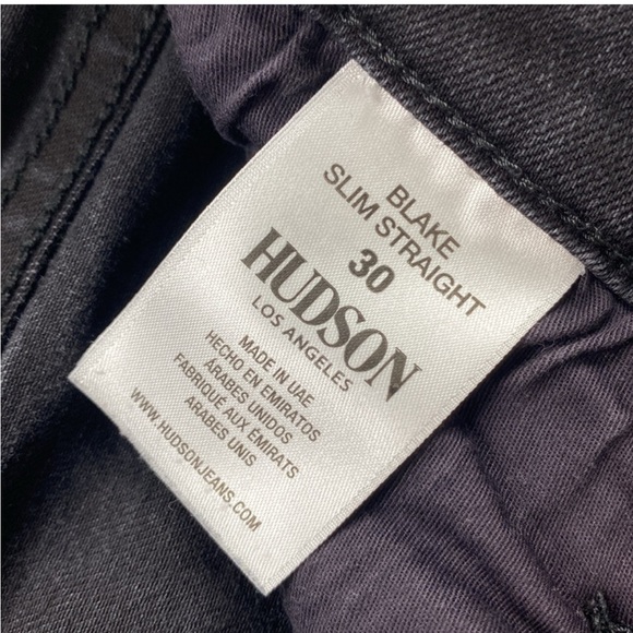 Hudson Blake Slim Straight Fit Twill Denim Jeans (Black) - Picture 7 of 11